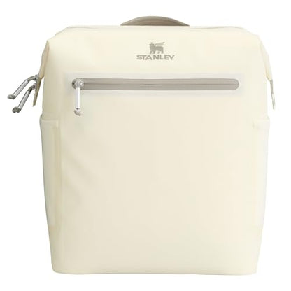 Stanley All Day Madeleine Backpack Soft Cooler 20 Can Cooler with Handle and Shoulder Straps Insulated Travel Bag with Zipper BPA-Free - color: Cream, style: Midi