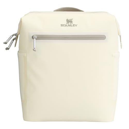 Stanley All Day Madeleine Backpack Soft Cooler 20 Can Cooler with Handle and Shoulder Straps Insulated Travel Bag with Zipper BPA-Free - color: Cream, style: Midi