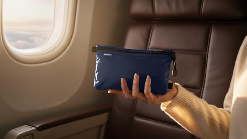 GOX Travel Toiletry Bag Carry On Zipper Pouch Cosmetic Kit Makeup Digital Bag Water Resistant Nylon (Navy Blue) - color: Navy Blue