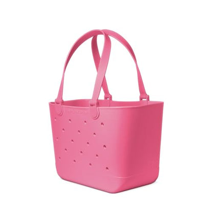 Simple Modern Large Beach Bag | Waterproof Getaway Rubber Tote with Zipper Pocket for Travel, Pool, Boat, Groceries, Sports | Velvet Pink | Large - color: Velvet Pink, style: Large