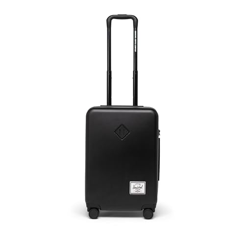 Herschel Supply Co. Heritage Hardshell Luggage, Black, Large Carry-On 21 Inch, TSA Approved Lock, 360 Degree Wheels - color: Black, size: Large Carry-on - 42L