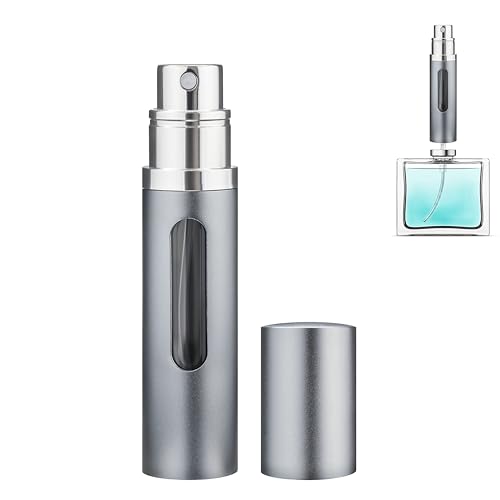 Refillable Perfume Atomizer Travel Bottle 5ml Leakproof Luxury Travel Perfume Refillable Bottle, Portable Perfume Atomizer (Gray) - color: Gray