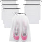 Vorspack Shoe Bags for Travel - 6 Pcs Transparent Drawstring Backpack Travel Shoe Bag Clear Drawstring Bag Large Shoe Organizer with Rope Travel Essentials for Men Women