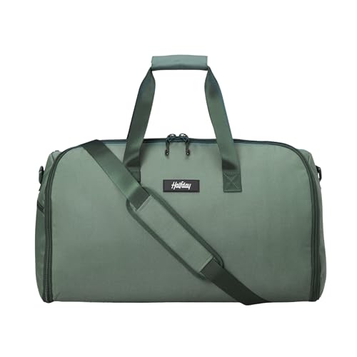 Halfday Convertible 2-in-1 Garment Duffel Weekender Bag 40L: Wrinkle-Free Travel (Hanging Suit Compartment, Shoe Pockets, Trolley Sleeve), Durable & Water-Resistant Carry-on, Cactus - color: Cactus, style: Original, 40l