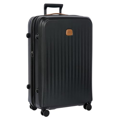 Bric's Taormina Ultra-Light Checked Luggage – Expandable Hard Shell Suitcase with TSA Lock, Anti-Tamper Zippers & 360 Spinner Mobility Wheels - 30 Inch, Black - color: Black, size: Checked-Large
