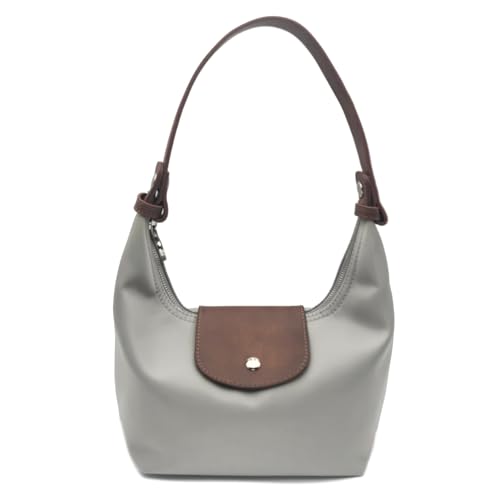 Convertible Women Underarm Bag Shoulder Purses with 2 Straps, Handbag Zipper Closure Minimalist Dumpling Design - color: Light Grey, size: Small
