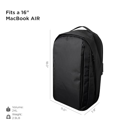ALPAKA Metro Backpack Pro for Men - Fits 16" Laptop Business Travel Backpack with YKK Zippers, MOD Key Leash & Luggage Pass-through, Padded and Weatherproof X-pac Material Work Bag (Black) - color: Black