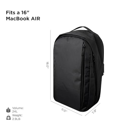 ALPAKA Metro Backpack Pro for Men - Fits 16" Laptop Business Travel Backpack with YKK Zippers, MOD Key Leash & Luggage Pass-through, Padded and Weatherproof X-pac Material Work Bag (Black) - color: Black