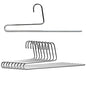 Mawa by Reston Lloyd Reverse Hook Trouser Series Non-Slip Space-Saving Clothes Hanger with Single Rod for Pants, Style KH/35U, Set of 10, Silver - color: Silver, size: Set of 10