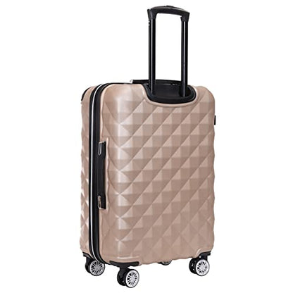 Kenneth Cole REACTION Diamond Tower Collection Lightweight Hardside Expandable 8-Wheel Spinner Travel Luggage, Rose Champagne, 3-Piece Set (20", 24", & 28") - color: Rose Champagne, size: 3-Piece Set (20", 24", & 28")