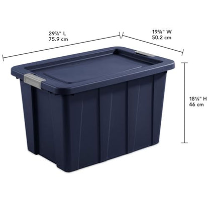 Sterilite 12-Pack Storage Bins with Lids, Heavy Duty Totes, Tuff1, 30 Gallon, Dark Indigo - color: Dark Indigo, size: 30 Gallon (12 Pack)