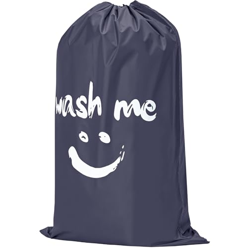 HOMEST XL Laundry Bag 28" x 40", Extra Large Dirty Clothes Organizer Holds 3-4 Loads, Machine Washable Drawstring Laundry Bag for Dorm, Camp, Laundromat, Family, Travel, Gray - color: (1 pack-Wash me)Grey