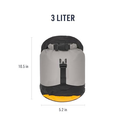 Sea to Summit eVac Ultra-Lightweight Compression Dry Bag, Waterproof Dry Storage, 3 Liter, High Rise Grey - color: High Rise Grey, style: 3 Liter