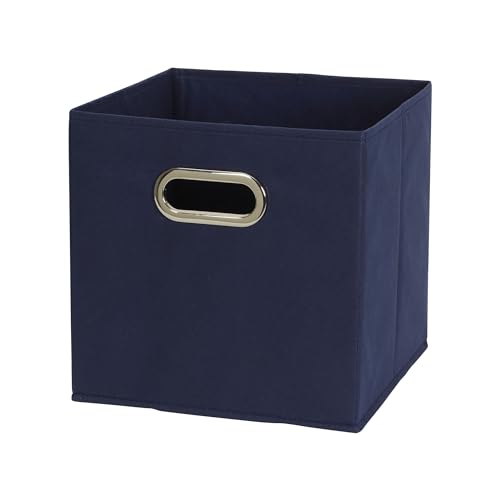Household Essentials 81-1 Foldable Fabric Storage Bins | Set of 6 Cubby Cubes with Handles | Navy Blue, 6 lbs (Pack of 6) - color: Navy, size: 11” L x 11” W x 11” H (Pack of 6)