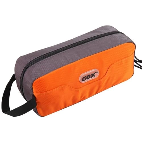 GOX Small Travel Toiletry Bag, Dopp Kit Case For Men, Multifunction Organizer Pouch (Orange/Grey) - color: Orange/Grey