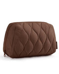 BAGSMART Makeup Bag, Travel Cosmetic Bag, Puffy Padded Make Up Bag for Women, Makeup Organizer Case, Wide-open Pouch Purse, Travel Essentials, Toiletries Accessories Brushes (Coffee Brown) - color: Coffee Brown