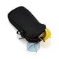QIUTIMIY Sunglasses Soft Case Zipper Double Eyeglass Case with 2 Compartments 1 Belt Clip - color: Black