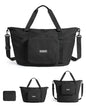 BAGSMART Foldable Travel Bag, 37L Expendable Personal Item Bag, Lightweight Travel Essentials for Women, Water Resistant Extra Carry on Bag, Black - color: Black