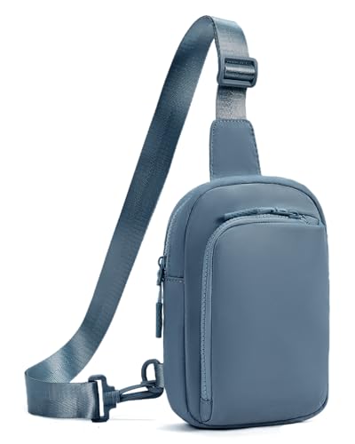 CHOLISS Small Crossbody Bags for Women and Men, Sling Bag for Women and Men Trendy, Fanny Packs Chest Bag with Extended Strap - color: Lake Blue