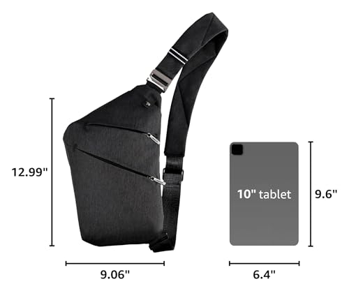 VADOO Sling Bag - Anti-theft Crossbody Shoulder Bag for Men and Women - color: Black