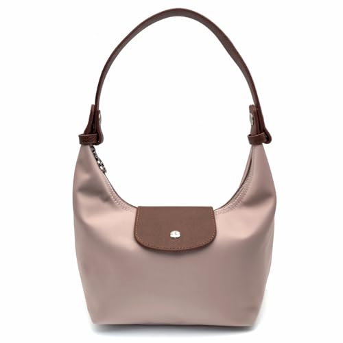 Convertible Women Underarm Bag Shoulder Purses with 2 Straps, Handbag Zipper Closure Minimalist Dumpling Design - color: Nude Pink, size: Small