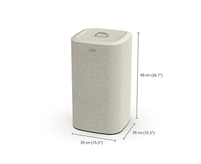 Joseph Joseph Tota 60 liter/15.8 gallon Laundry Hamper Separation Basket with lid, 2 Removable Washing Bags with Handles- Ecru - color: Ecru, style: Dual Compartment 60L