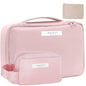 Queboom Travel Makeup Bag Cosmetic Bag Makeup Bag Toiletry bag for women and men (Pink-3pcs) - color: Pink-3pcs