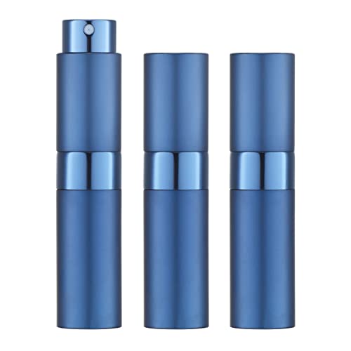 LISAPACK 8ML Atomizer Perfume Spray Bottle for Travel (3 PCS) Empty Cologne Dispenser, Portable Sprayer (Blue) - color: 3 Blue