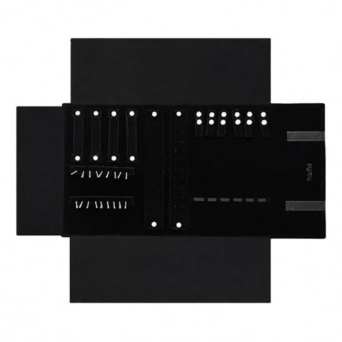 UnionPlus Velvet Travel Jewelry Case Roll Bag for Necklaces Brackets Earrings Rings, Black - color: Black Multi, size: Medium