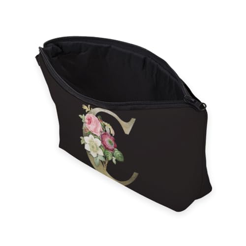 Deanfun Makeup Bag, Bride Bridesmaid A-Z Make Up Bag, Small Personalized Initial Letter 3D Printings Waterproof Cosmetic Bags for Women (C) - color: Letter C