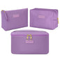 MAANGE Travel Makeup Bag - Large Makeup Bag with 2pcs Small Makeup Bag Portable Leather Cosmetic Bag Toiletry Bag Make Up Bags for Women and Girls (Purple) - color: Purple
