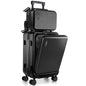 TRAVELARIM Hard Shell Luggage Sets with Spinner Wheels 4 Piece, Expandable Large Suitcases with TSA Lock, Travel Large Suitcase Set, White Luggage Set - color: Jet Black, size: Carry-on 20 Inch