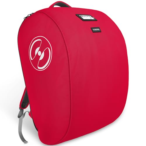 YOREPEK Padded Stroller Travel Bag for Airplane, Compatible with Doona Car Seat Stroller and More, Stroller Gate Check Bag with Lockable Zipper,Foldable Stroller Storage Bag Backpack for Baby Travel - color: Vibrant Red, size: Large