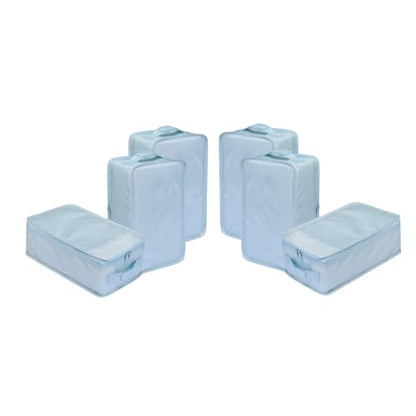 Travel Shoe Bags, Foldable Waterproof Shoe Pouches Organizer-Double Layer (6 Blue Shoe Bags) - color: Blue, size: 6 Packs