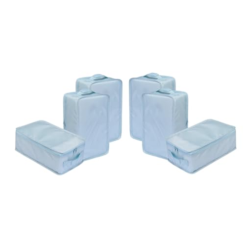 Travel Shoe Bags, Foldable Waterproof Shoe Pouches Organizer-Double Layer (6 Blue Shoe Bags) - color: Blue, size: 6 Packs
