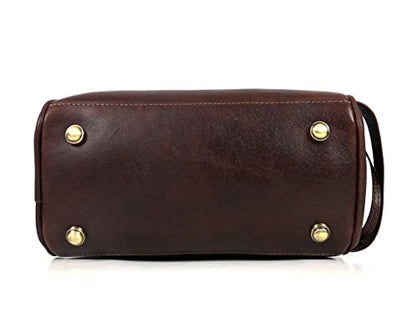 Leather Toiletry Travel Pouch Leather Waterproof Dopp Kit By Aaron Leather Goods - color: Honey Brown