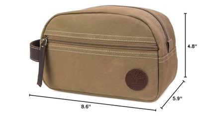 Timberland Men's Toiletry Bag Canvas Travel Kit Organizer - color: Khaki
