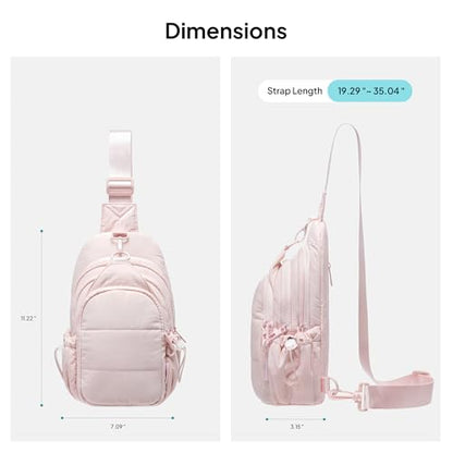 TOPEAST Sling Bag for Women, Anti-Theft Crossbody Bag with RFID Blocking & Water Bottle Holder for Travel, Water-resistant - color: Pink