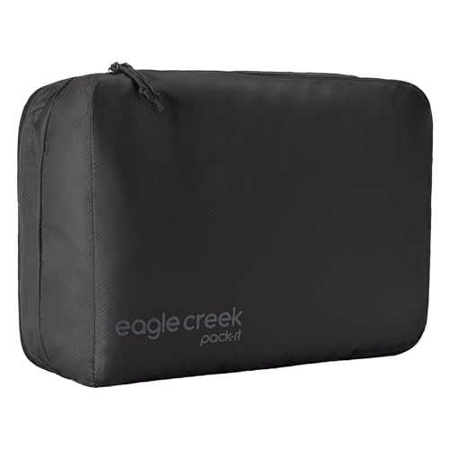Eagle Creek Pack-It Isolate Clean/Dirty Packing Cube - Dual Compartment Packing Cubes for Optimizing Luggage Space - Lightweight - Recycled Fabric - Washable - Medium - Black - color: Black