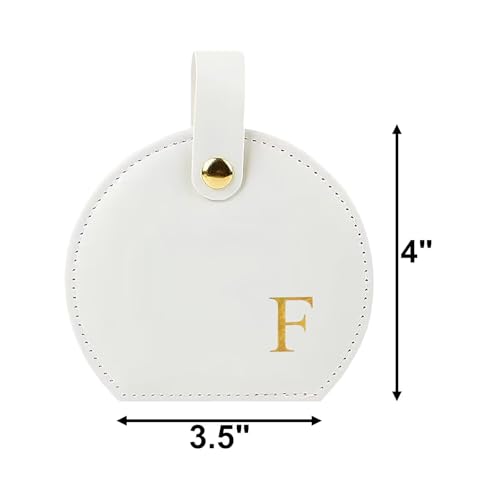 Travel Jewelry Case,Personalized Jewelry Box,Elegant Half-Moon Design with Personalized Golden Initial Case,Personalized Gifts for Women,Jewelry organizer;Personalized Gifts for Women or Friends(F) - style: F