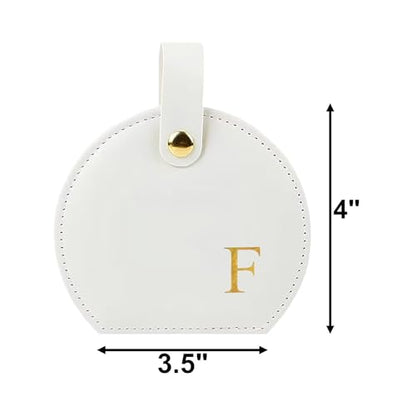 Travel Jewelry Case,Personalized Jewelry Box,Elegant Half-Moon Design with Personalized Golden Initial Case,Personalized Gifts for Women,Jewelry organizer;Personalized Gifts for Women or Friends(F) - style: F