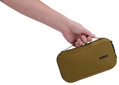 Thule Aion Travel Organizer - 2-in-1 Pouch Includes Travel Wallet and Electronics Bag - RFID Blocking Zipper Pouch - Internal Pockets to Stay Organized - 100% Recycled Waxed PFC-Free Fabric - color: Nutria