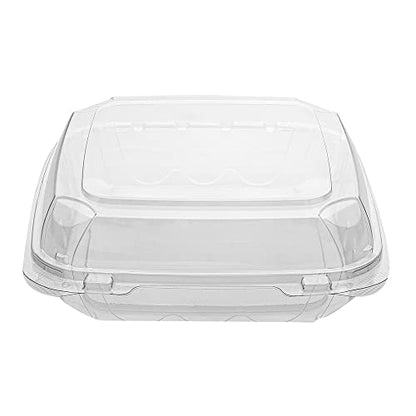 Restaurantware Thermo Tek 45.7 Ounce Clamshell Containers 100 Anti-Fog To Go Food Containers - Freezable Rectangle Clear Plastic Food Packaging Containers Disposable - size: 46 oz