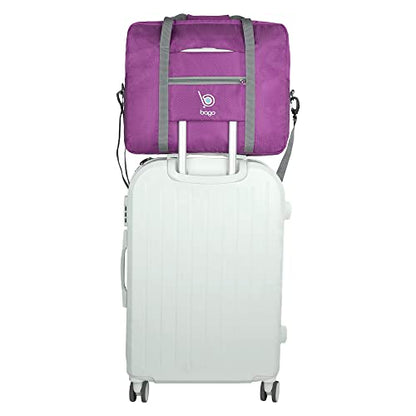 Bago Personal Item Travel Bag For Airlines - Fits As 18x14x8 inches Travel Bag Spirit & Frontier Airlines - Foldable Duffle Bag For Travel - Personal Item Bag Small Carry On Bag For Air Travel - color: Purple