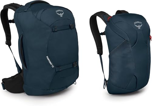 Osprey Farpoint 55L Men's Travel Backpack, Muted Space Blue - color: Muted Space Blue, size: 55L
