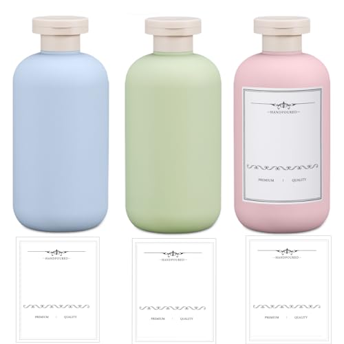 3 PACK Travel Shampoo Bottle, Empty Plastic Squeeze Bottles 6.8oz with Flip Cap, Lotion Container for Toiletries Travel Size Shampoo and Conditioner - color: Blue+Green+Pink, size: 6.8 oz