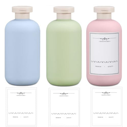 3 PACK Travel Shampoo Bottle, Empty Plastic Squeeze Bottles 6.8oz with Flip Cap, Lotion Container for Toiletries Travel Size Shampoo and Conditioner - color: Blue+Green+Pink, size: 6.8 oz