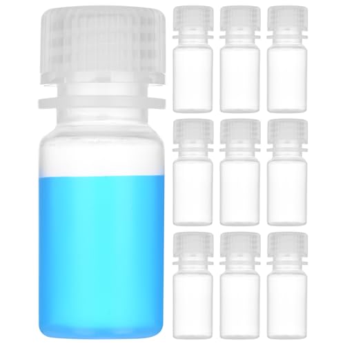 0.5oz/15ml Plastic Sample Bottles with caps, Wide Mouth Reagent Bottle with Lids Leak Proof Containers Water Sample Bottles for Laboratories, Travel(10Pcs) - style: 15ML-10pcs