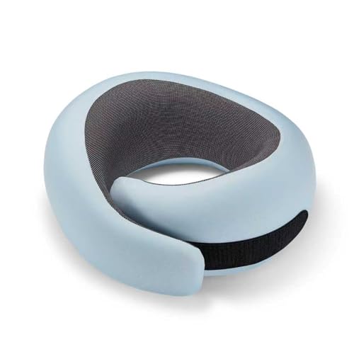 Travel Neck Pillow for Airplanes, Premium Memory Foam Neck Pillow with Ergonomic 360° Support, Travel Essentials for Plane, Car, Train and Home, Max Blue