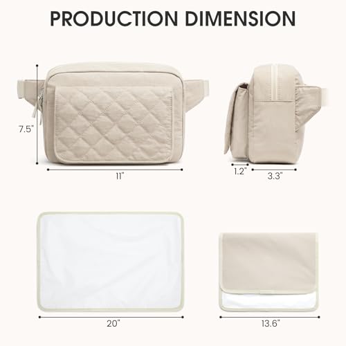 G4Free Small Diaper Bag for Baby Girl and Boy, Mini Sling Diaper Bag Fanny Pack with Portable Changing Pad - color: Beige